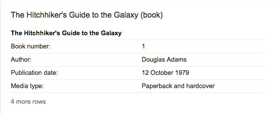 The Hitchhiker's Guide to the Galaxy • published 1979 Oct 12 • Douglas Adams